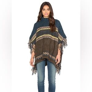 Free People labrynth knit wool oversized poncho